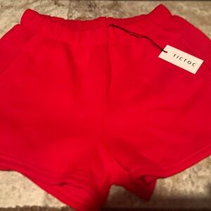 Cherry red soft shorts